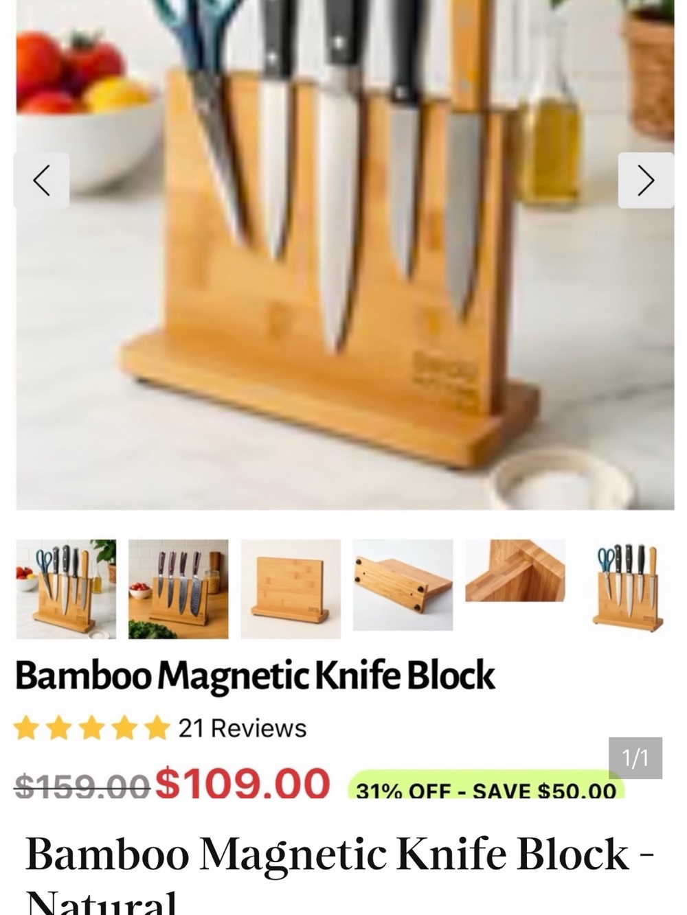 Magnetic Knife block